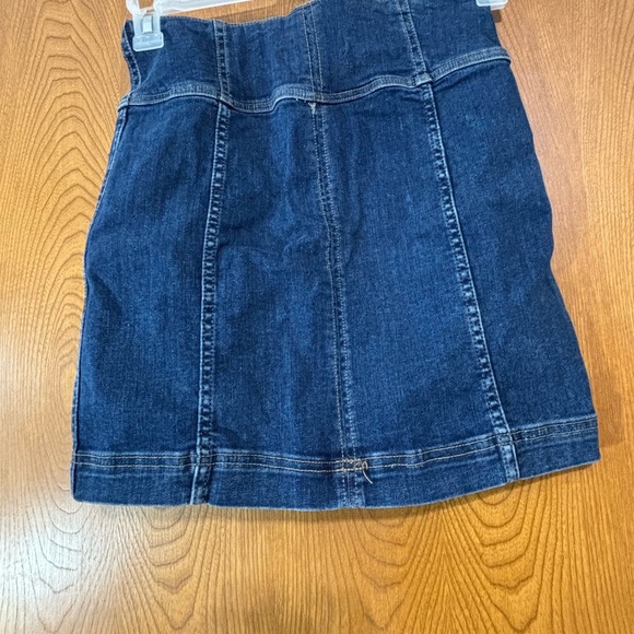 Free People Dark Blue Denim A-Line Skirt - Picture 2 of 4